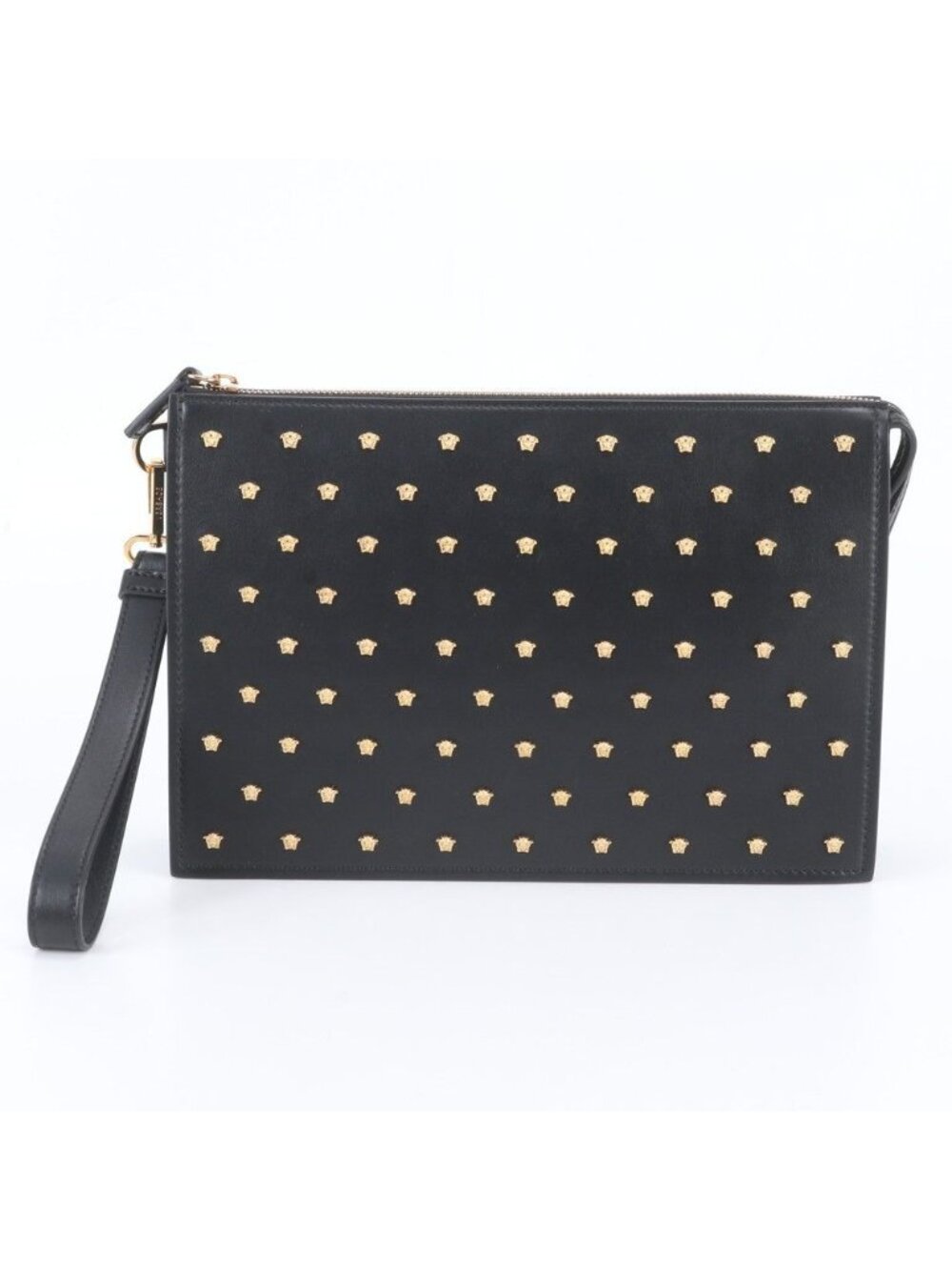 Versace Medusa Studs Leather Clutch Pouch Business